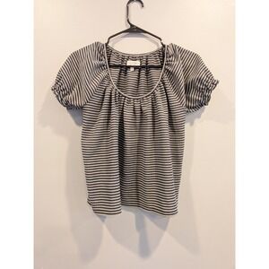TEXTURE & THREAD Madewell Striped Puff Sleeve Square Neck Top XS‎